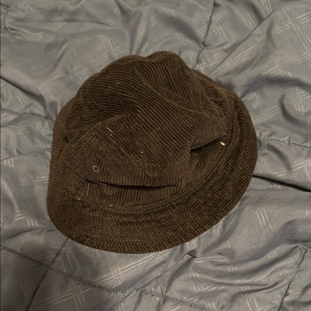 H&M Black Bucket Hat with Corduroy Texture
